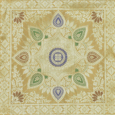 Saténový povlak na polštář se zlatou výšivkou, zip, 40x40cm