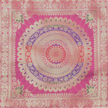 Saténový povlak na polštář se zlatou výšivkou, zip, 40x40cm