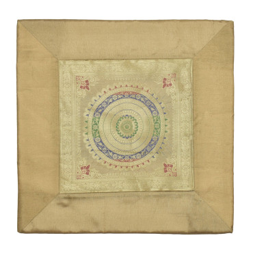 Saténový povlak na polštář se zlatou výšivkou, zip, 40x40cm