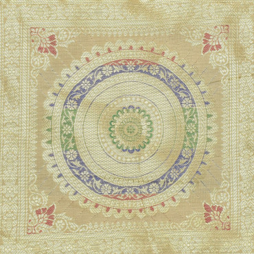 Saténový povlak na polštář se zlatou výšivkou, zip, 40x40cm
