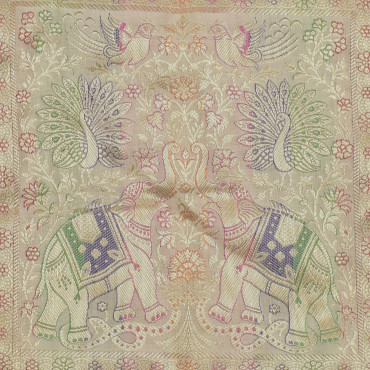 Saténový povlak na polštář se zlatou výšivkou, zip, 40x40cm