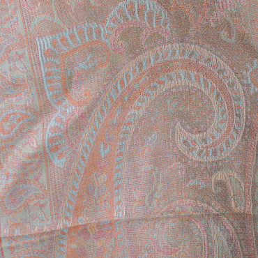 Velká šála s paisley vzorem, krémově bílá 75x205cm