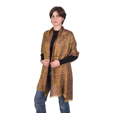 Velká šála s paisley vzorem, žlutá 75x205cm