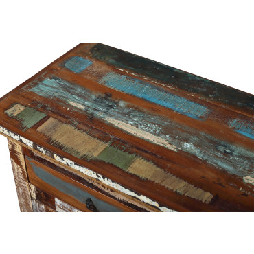 Skříňka z recyklovaného dřeva v "Goa" stylu, 180x45x105cm