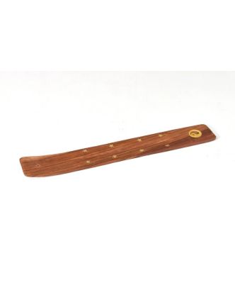 Stojánek na vonné tyčinky - Yin-Yang, dřevo, vykládaný, mosazí, 26cm