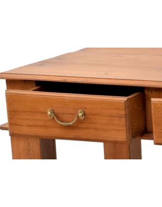 Konferenční stolek z teakového dřeva, tři šuplíky, 153x76x46cm