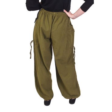 Zkracovací pohodlné unisex kalhoty, khaki