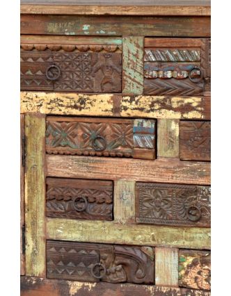 Komoda z antik teakového dřeva, "GOA" styl, 91x46x181cm