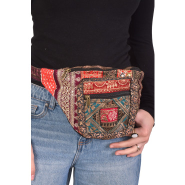 Luxusní boho ledvinka, patchwork, 30x20cm
