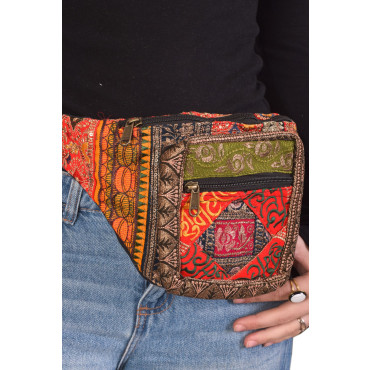 Luxusní boho ledvinka, patchwork, 30x20cm