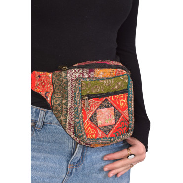 Luxusní boho ledvinka, patchwork, 30x20cm
