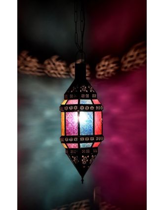 Arabská lampa, multibarevná, mosaz, ruční práce, cca 19x37cm