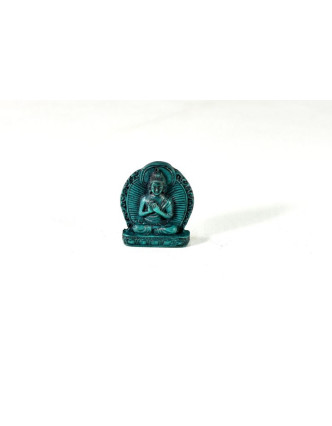 Buddha, mini, "stone", tyrkysový, pryskyřice,3cm
