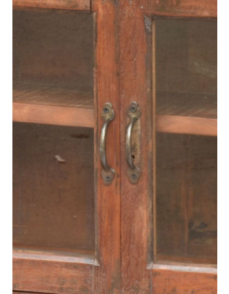 Prosklená skříňka z antik teakového dřeva, 73x24x60cm