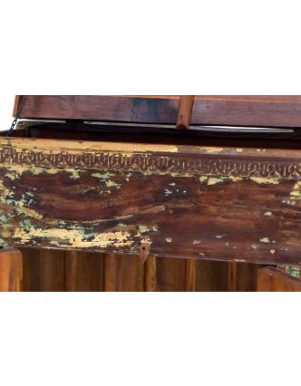 Komoda z antik teakového dřeva, zdobená řezbami, 97x48x95cm